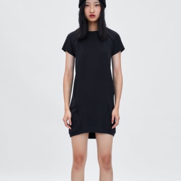 Zara Woven Ribbed Dress, 2 pockets, New - Picture 5 of 5